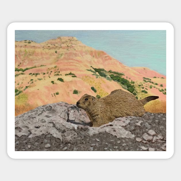 Prairie Dog Mountain painting Sticker by Art-by-Sanna